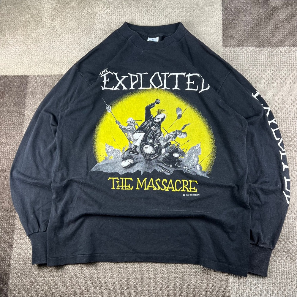 Vintage 1991 The Exploited The Massacre Tour Long Sleeve Shirt XL Murina USA